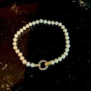 Pearl and and Diamond Bracelet